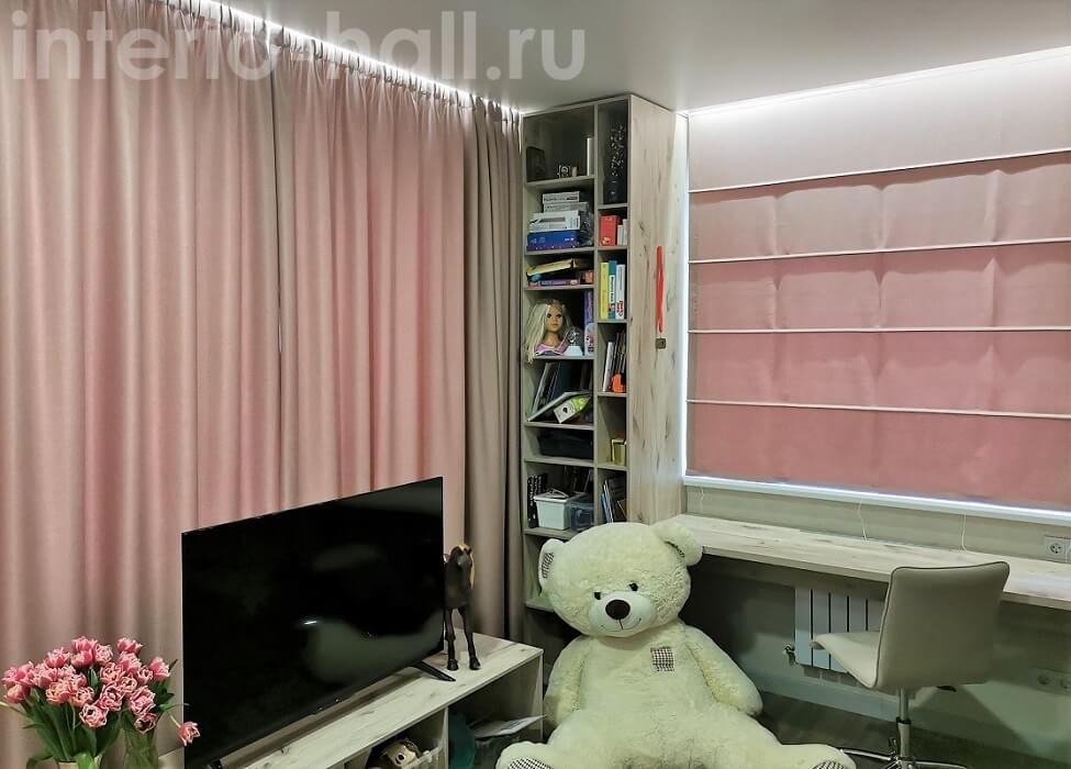 шторы для детской розовые
