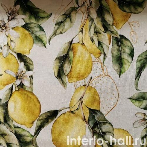 яркая ткань с лимонами
